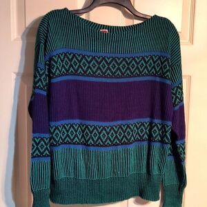 Green and blue sweater